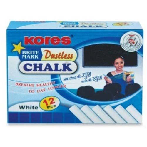 Branded Multi-colored kores Dustless Chalk Pieces, Chalk pieces in