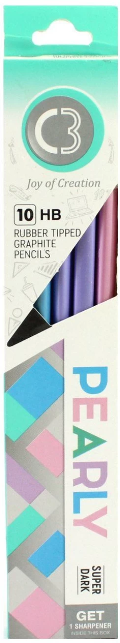 Pearly Eraser Tipped Pencils (10 Pencils Per Pack)