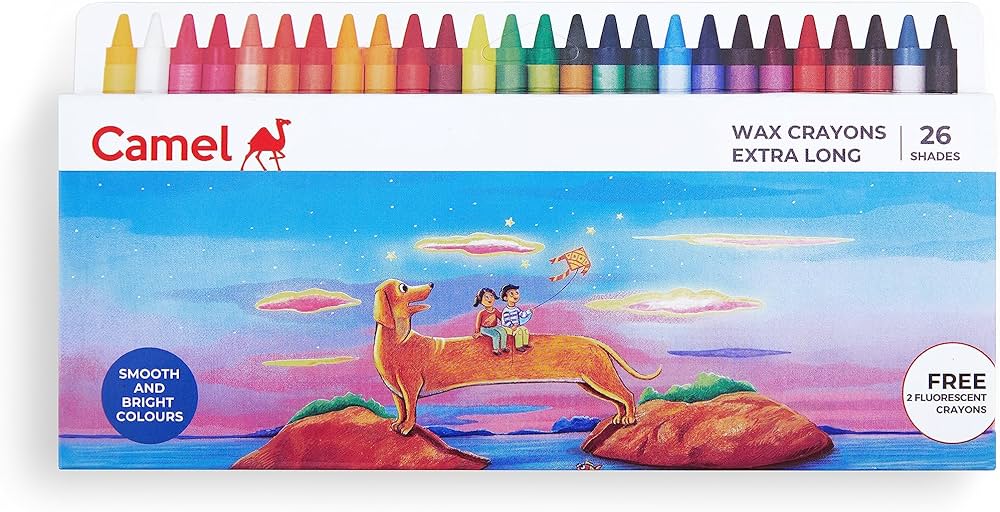 Camel Extra Long Wax Crayons 26 Shades