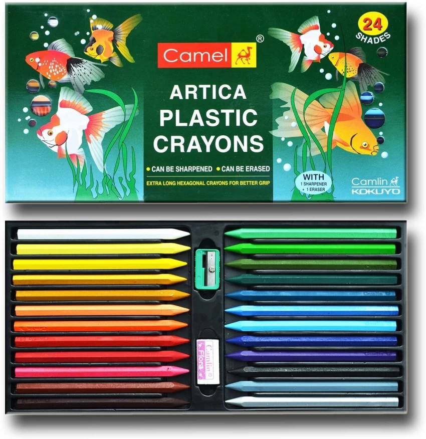 Camel Plastic Crayons 24 Shades