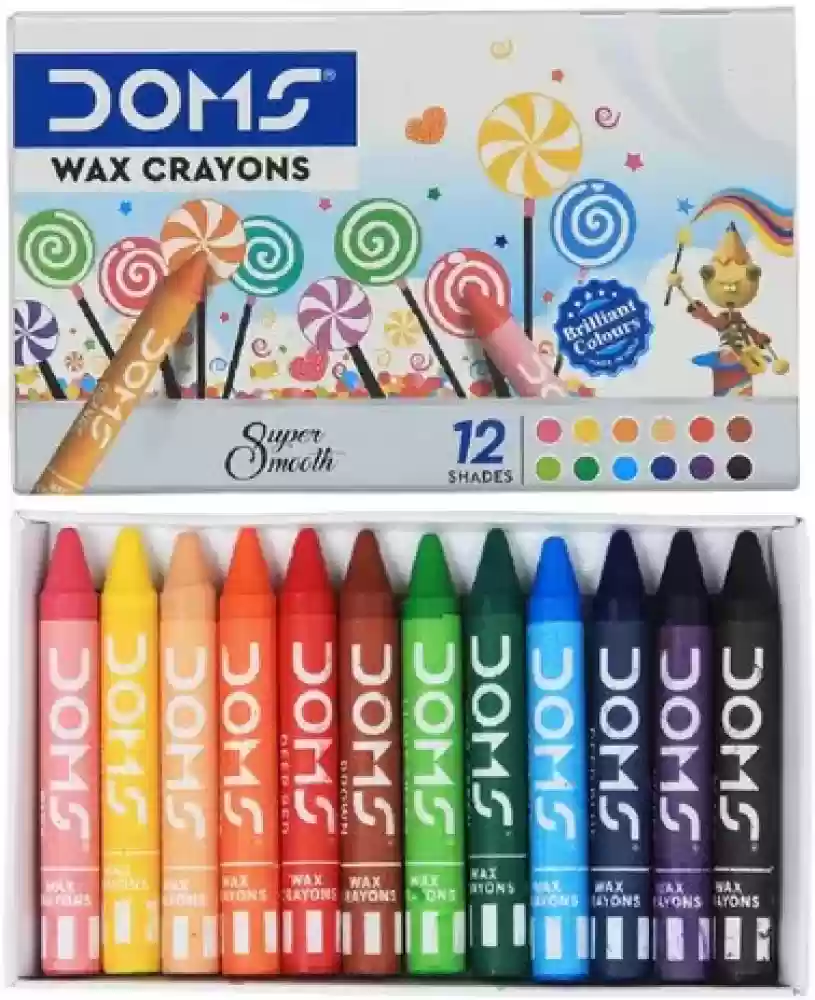 Doms Wax Crayons 12 Shades Small