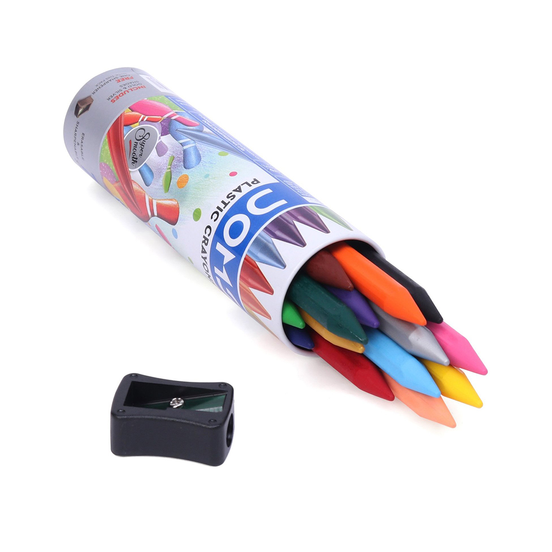 Doms Plastic Crayons 14 Shades Tin