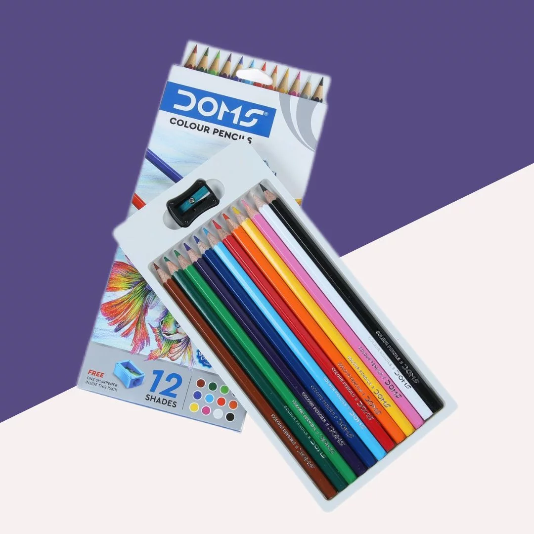 Doms 12 Shades Pencil Colours Long
