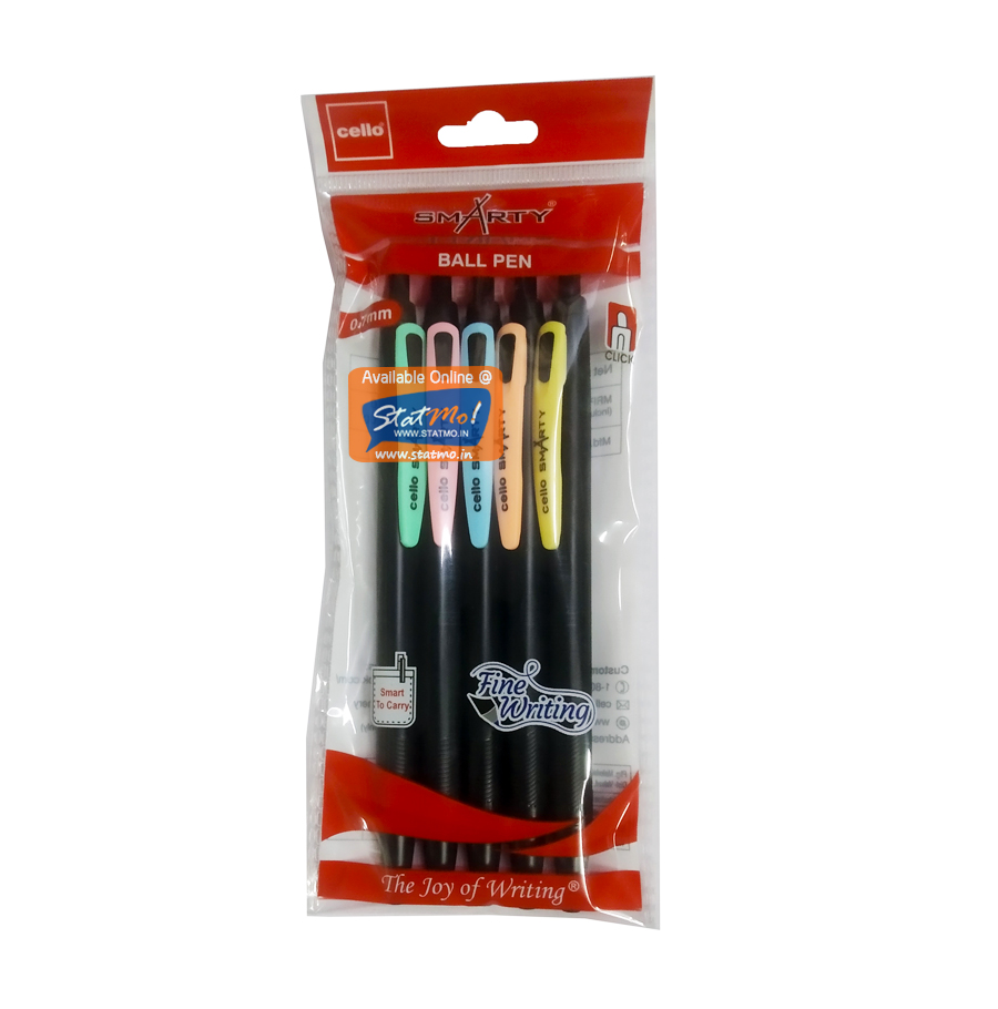 Cello Smarty Ball Pens (5 Pieces Per Pack) (Blue)