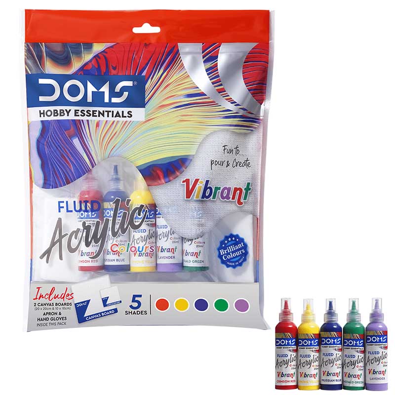 Doms Fluid Acrylic Colours Full Kit (Vibrant)