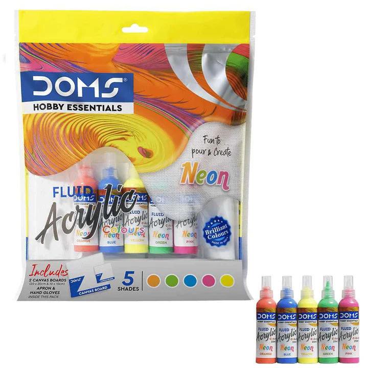 Doms Fluid Acrylic Colours Full Kit (Neon)