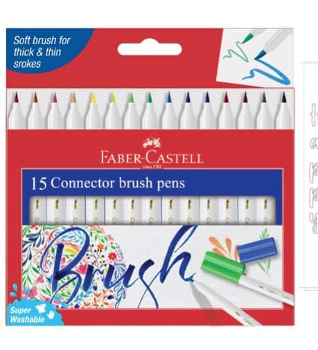 Faber Castell Brush Pen 15 Connector Brush Pen Set