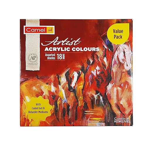 Camel Artist Acrylic Colours Assorted 18 Shades 