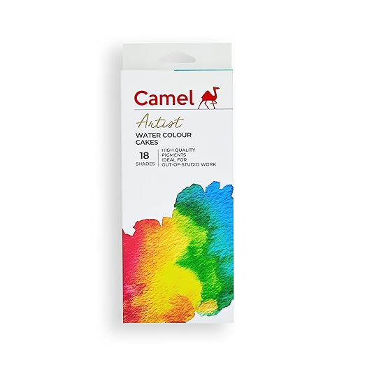 Camel Artists' Water Colour Cakes 18 Shades