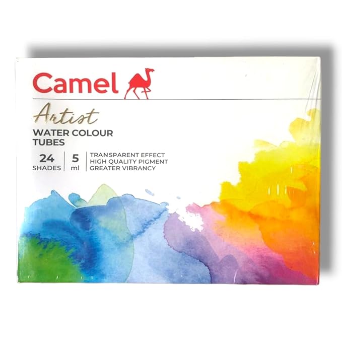Camel Artists's Water Colour Tubes 24 Shades 5ml