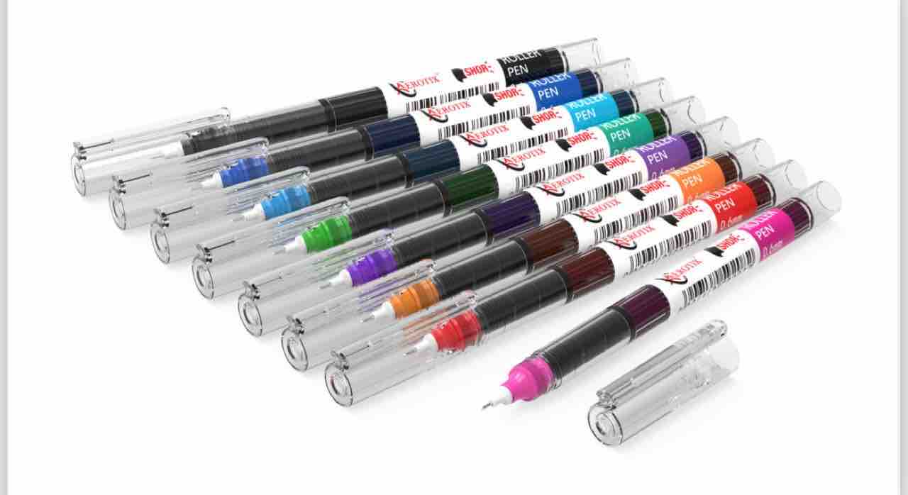 Aerotix Roller Ink Pens (Pack of 10 multicolor Pens)